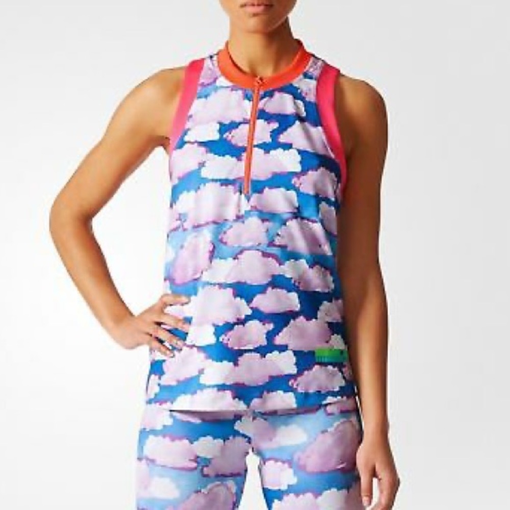 Stellasport X Adidas ZipTank Top Cloud Print, M/L